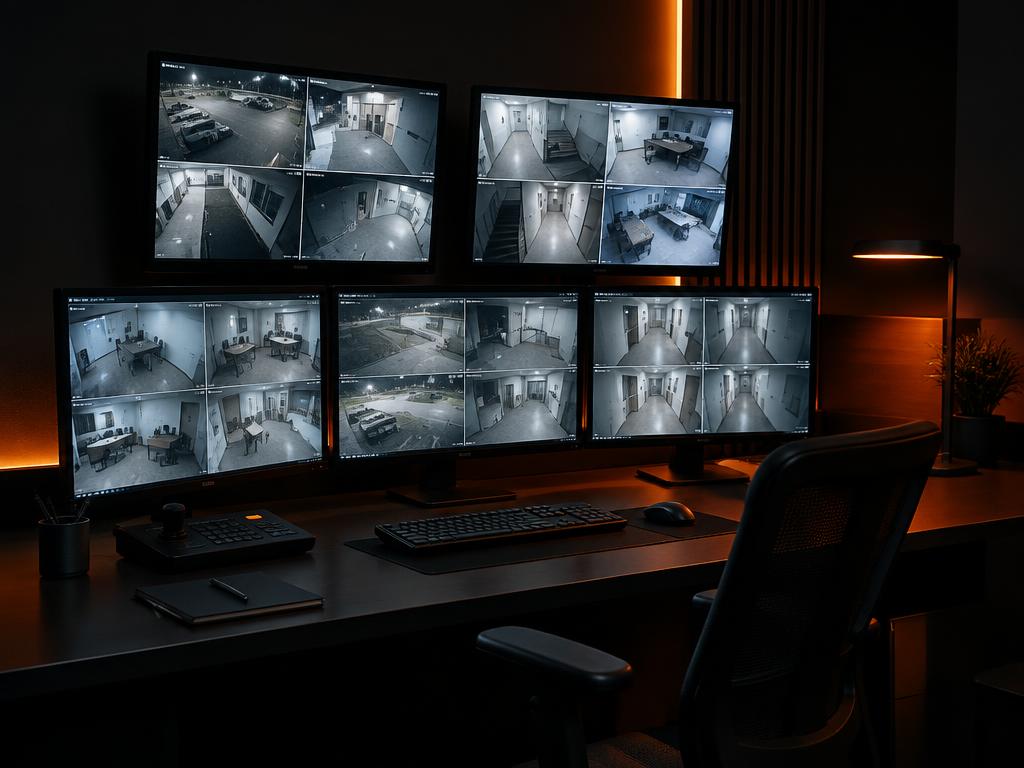 Central de segurança com monitores